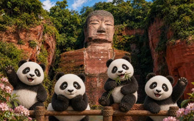 1-Day Chengdu Panda Base & Leshan Giant Buddha Private Tour
