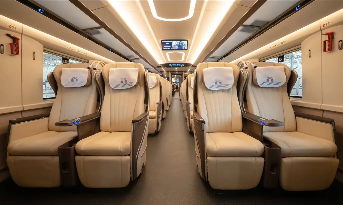 First-Class Train Seat Upgrade between Chengdu and Huanglongjiuzhai