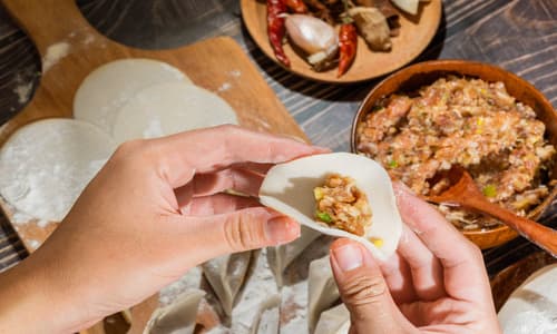 Local Family Visit and Dumpling Making Experience