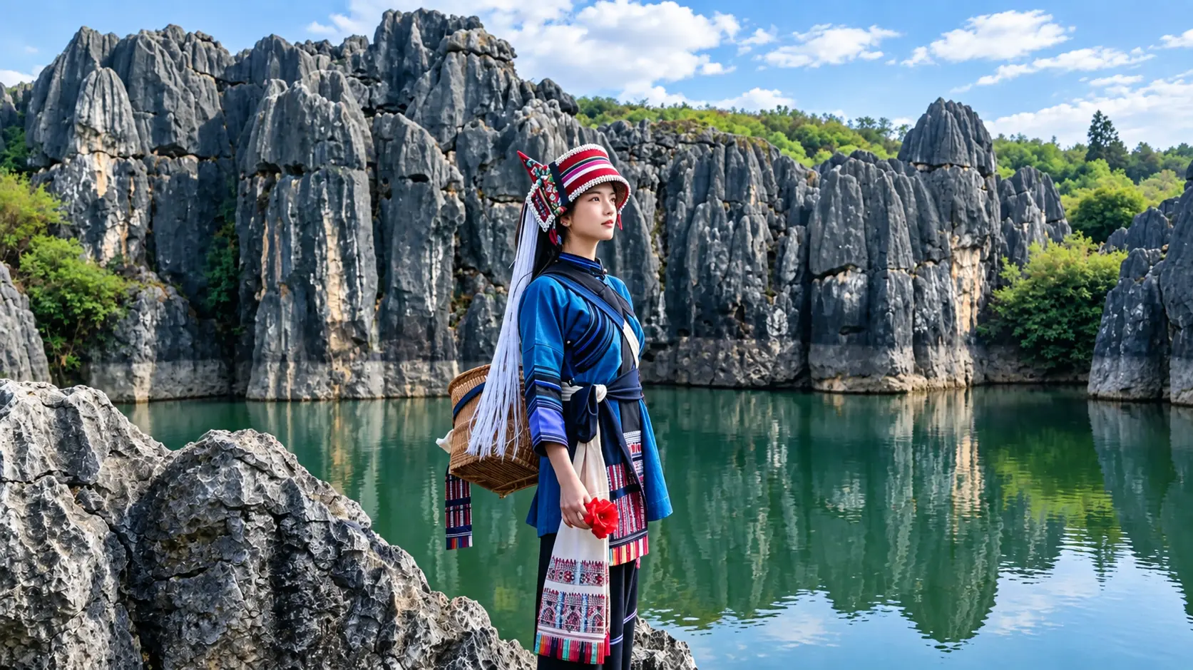 Sani Yi Ethnic Dress‑up Experience at Stone Forest