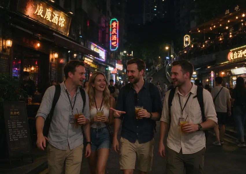 Chongqing Local Nightlife & Bar Street Cultural Experience