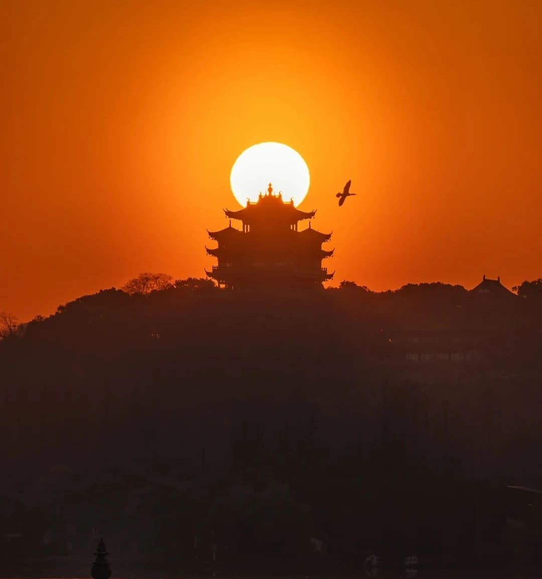 hangzhou chenghuang pavillion sunset (3)
