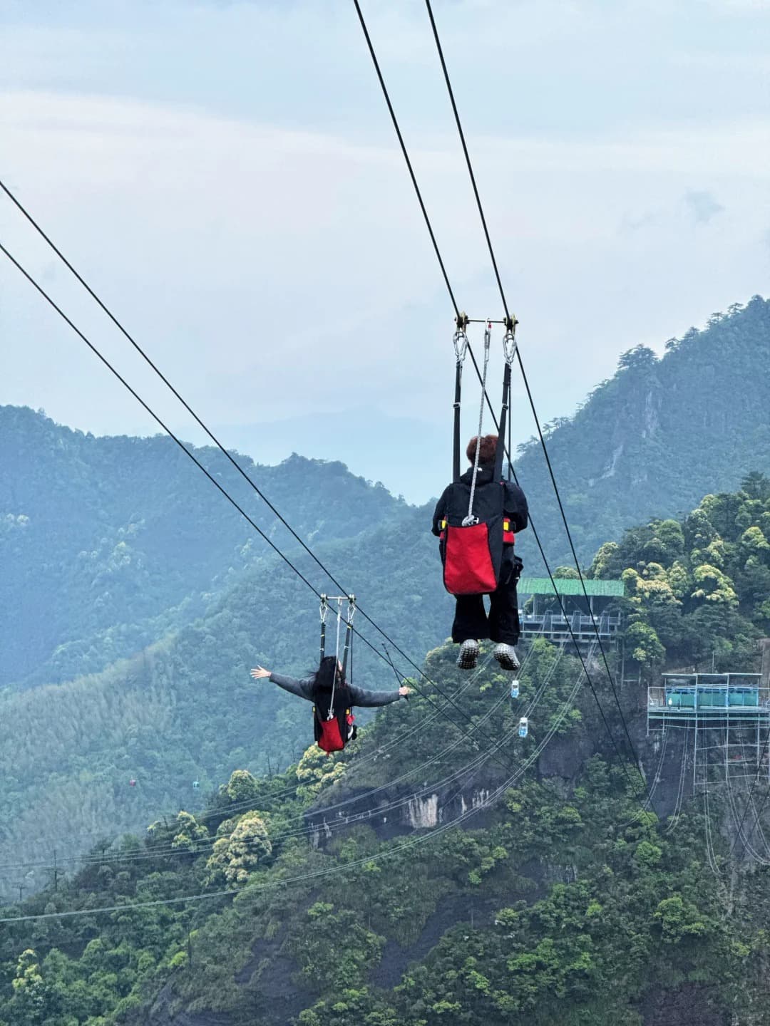 Fly Across the Valley with Mountain Views Below
